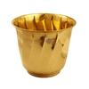 Pure Brass Lining Design Planter, Home décor, Planting, Size- 7.2x8 inches, Set of 2