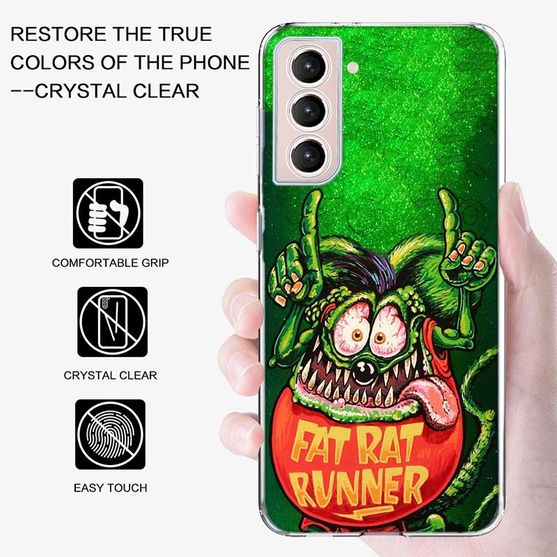 Surf Cool Rat F-Fink Phone Case For Samsung A16 A26 A36 A56 A17 A15 A25 A35 A55 A14 A24 A34 A54 A04S A05S Galaxy Note 20 10 9 8