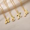 Stainless Steel English Letter Pendant Chain Women's New Simple Name Letter Pendant Necklace Accessories