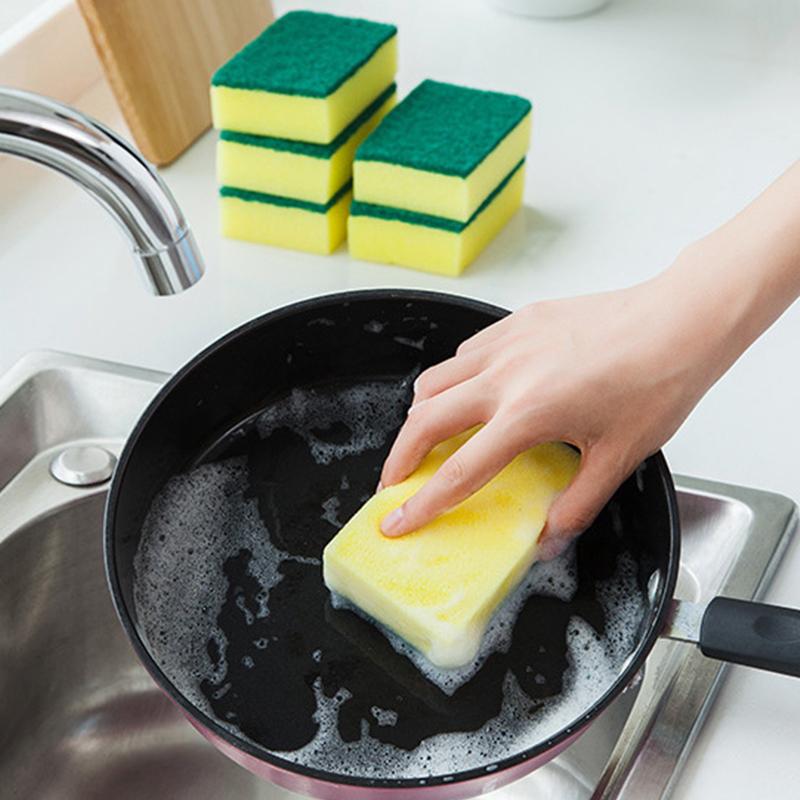 Kitchen Scrub Sponges Dual-Sided Cleaning Sponges Magic Sponge Water Absorb Accessories High Density Clean Tools Soft  Beads