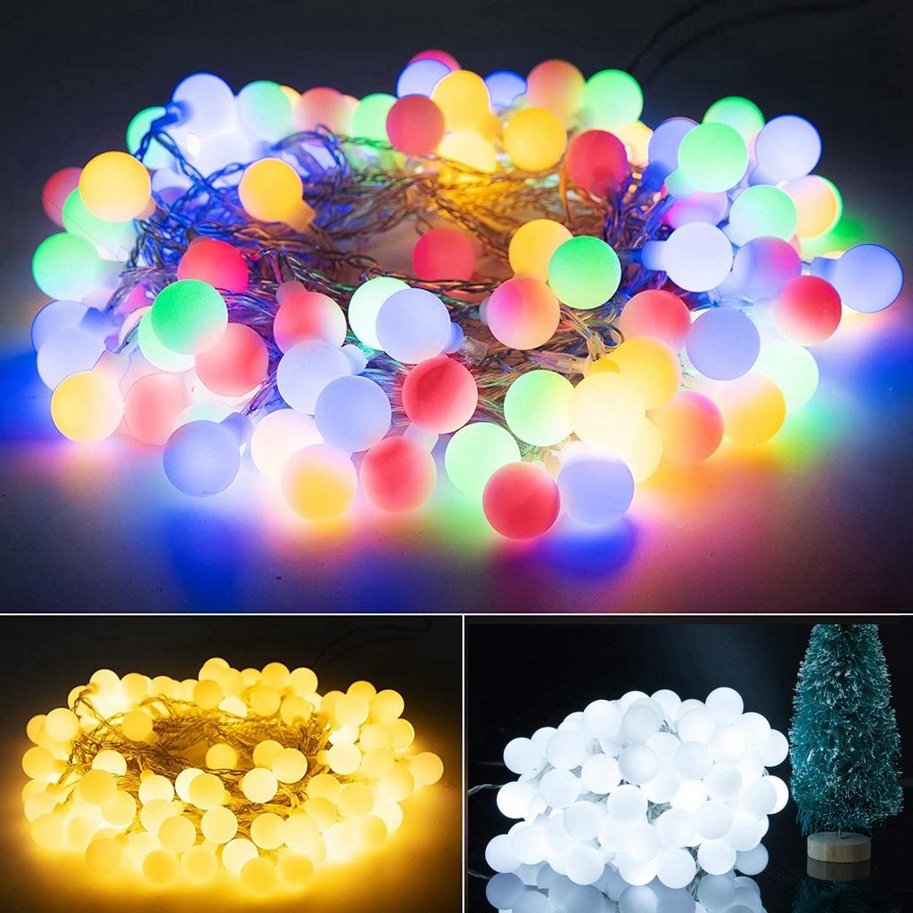 Внутренние и наружные светодиодные фонари 33 фута 100 светодиодных водонепроницаемых сферических светильников 8 режимов с дистанционным управлением Вечеринка Сад Двор Спальня Украшение