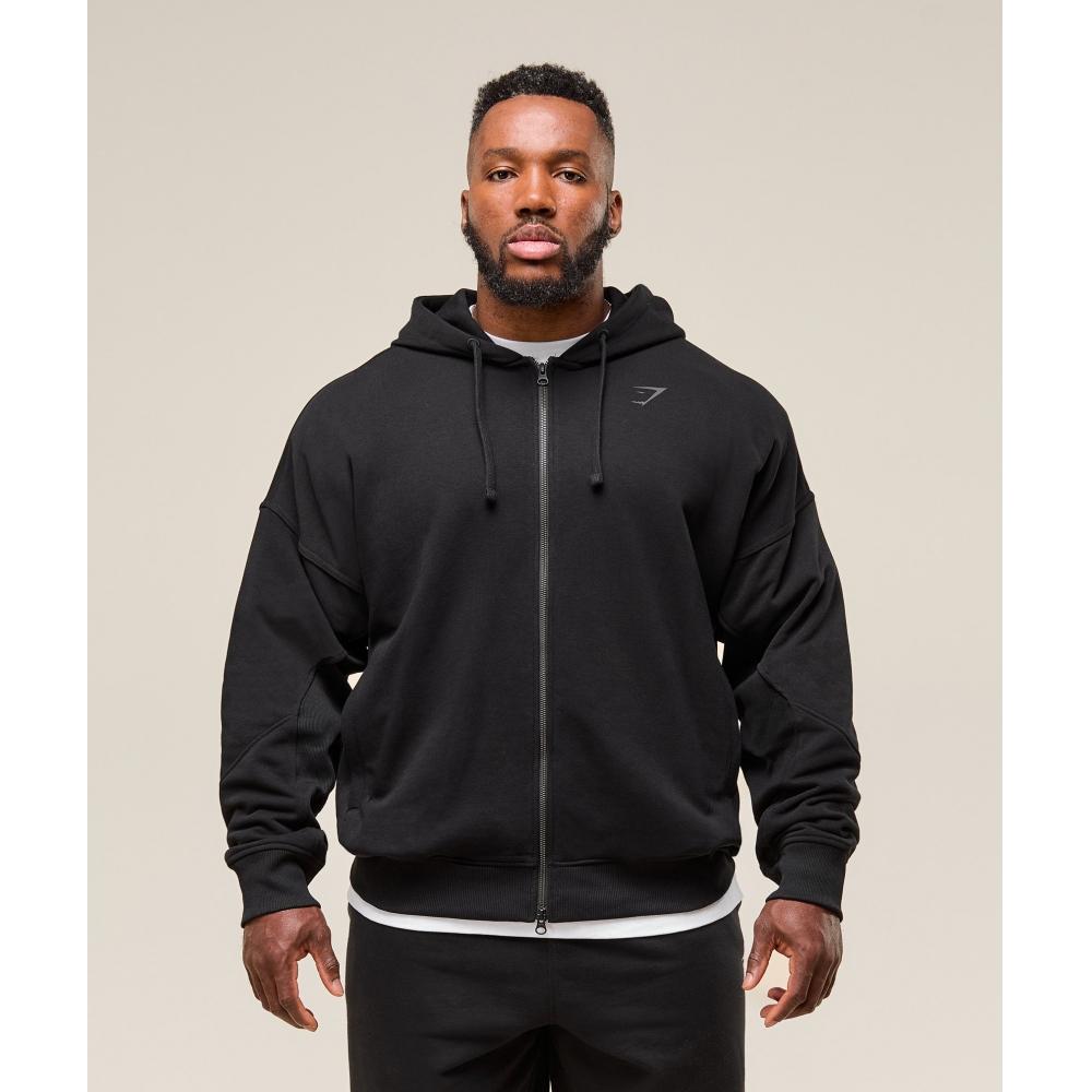Gymshark Толстовка с капюшоном Power Zip Up, черная A2c9j Bb2j