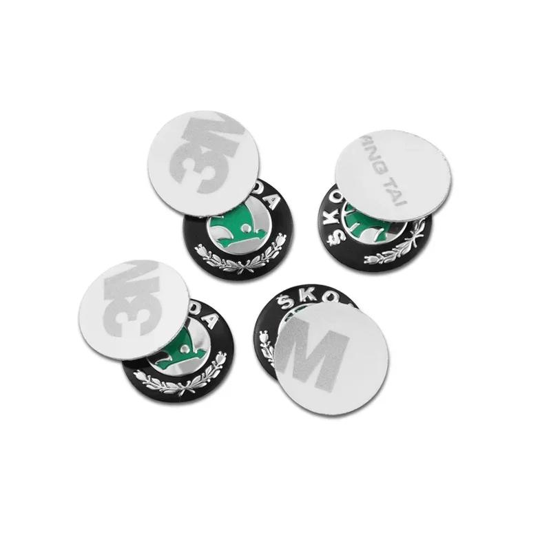 Car Sticker 4Pcs Car Remote Key Stickers Metal Emblem Decoration Decals For Skoda Octavia Superb Rapid Kodiaq Karoq Fabia Kamiq