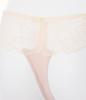 Peach John Nice Body Floating Pink Sizes Smooth To the Stretchy Fit Thong, Flower, Beige, M/L, T-Back Lace, Sheer, Touch,