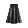 Women's Fashion Casual Solid Color High Waist Thin PU Leather Half-body Skirt