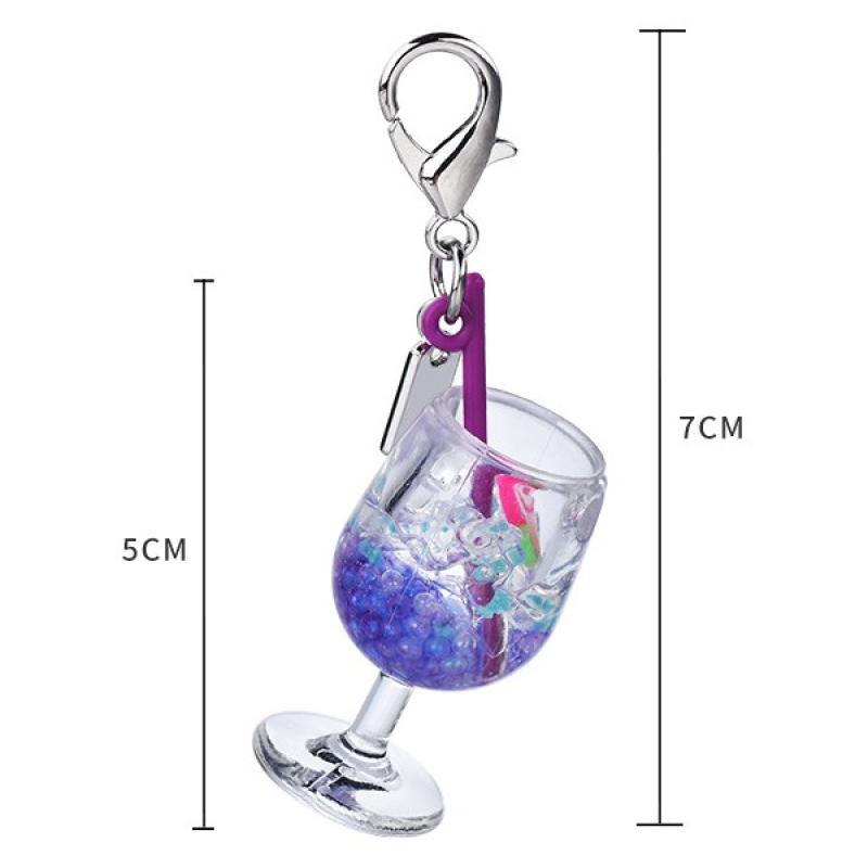 Светящийся пластиковый имитационный ломтик лимона, кубок на высокой ножке, брелок для ключей, цветная соломинка, украшение для стакана для напитков