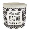 [Q6567] — Корзина для хранения белья «Сообщения» чёрно-бежевая (my Little Bazar) — 18х16. 5 см