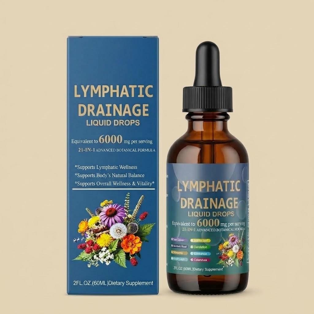 21-in-1 Lymphatic Support Liquid Drops – Professional Herbal Complex for Body Detox, Reducing Swelling & Boosting Metabolism, 2 Fl.Oz