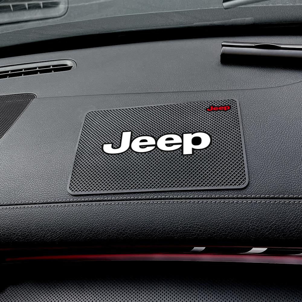 1pc Car Dashboard Sticky Anti-Slip PVC Mat Silicone Anti-Slip Storage Mat For Jeep Renegade Wrangler jk Compass Grand Cherokee AKS1