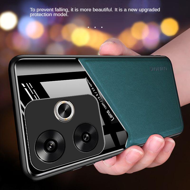 Кожаный чехол с текстурой для Xiaomi Poco F6 Pro F5 5G X6 X5 M6 Pro 4G C65 с автомобильным магнитным держателем-присоской Coque Fundas Capa