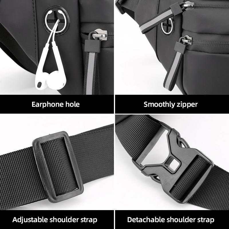 Men Waist Bag Sports Lightweight Messenger Bag Outdoor Men's Chest Bag Multifunctional Mobile Phone Bag