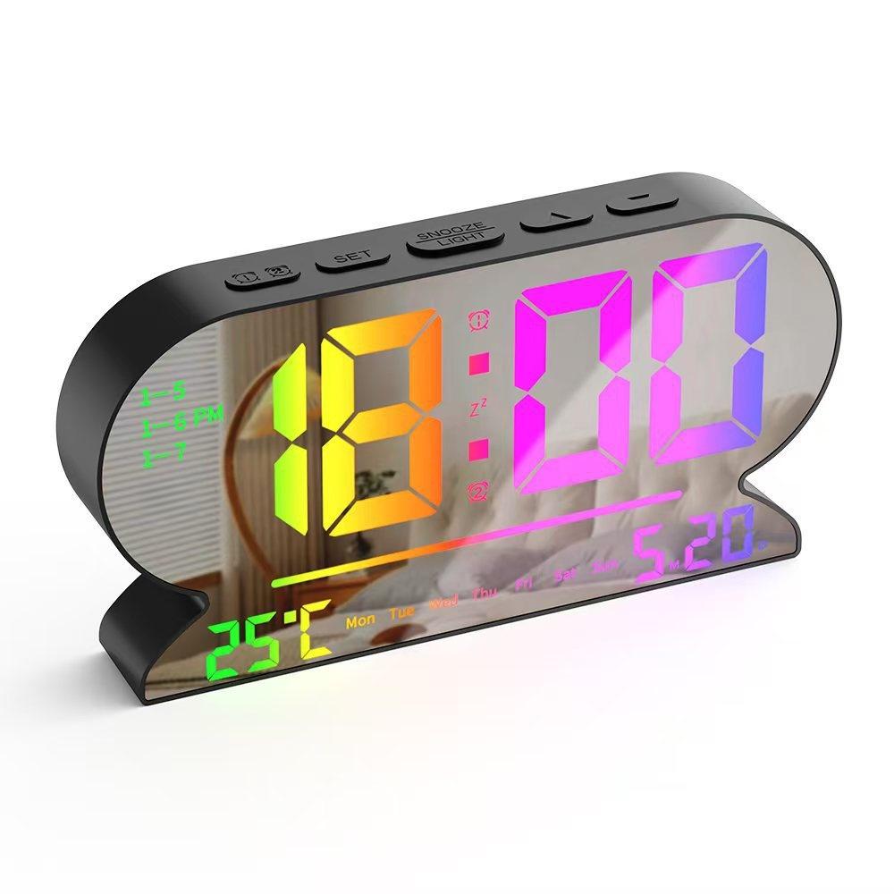 Цифровой будильник с питанием от USB ТЕМП Дата Неделя 2 будильника Ночной режим Повтор Настольные часы 3 уровня яркости 12/24ч Светодиодные настенные часы