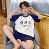100% Cotton Boys Pajama Set Short Sleeve Shorts Sleepwear Kids Teens Comfortable Breathable Home Wear