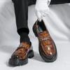 Men's Shoes Large Size Four Seasons British Business Dress Leather Shoes Men's Fashion Versatile Platform Leather Shoes Gloafers