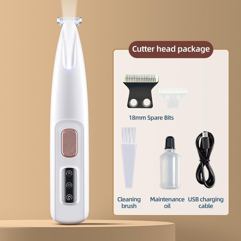 Водонепроницаемая бритва для домашних животных со светодиодом: Широкое лезвие для удаления шерсти с морды, ушей, глаз и лап кошек и собак.