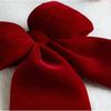 Christmas Bow Decoration Velvet Red Bow Knot Baubles Hanging Ornaments Diy Xmas Trees Pendant For Holiday Home Party Decorations