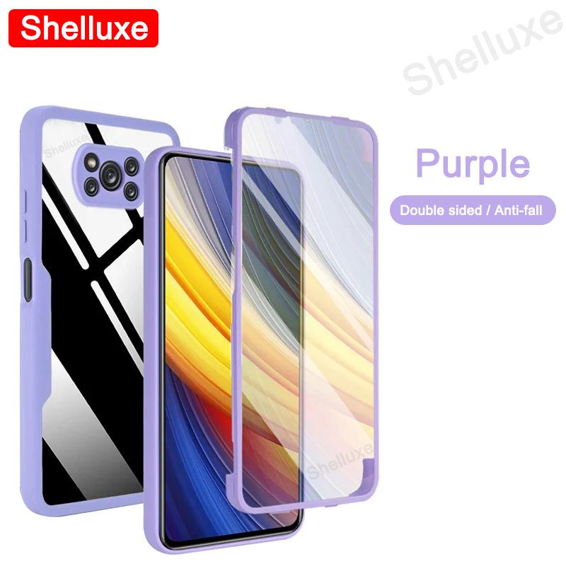 Прозрачный чехол Shelluxe на 360 градусов для всего корпуса (передняя + задняя часть) для Xiaomi POCO X3 Pro X3Pro X3NFC PocoX3 NFC Силиконовый двусторонний чехол для телефона
