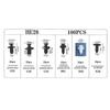 100pcs Auto Fastener Clip Car Fender Push Retainer Pin Rivet Bumper for Door Trim Panel Retainer Black White for All Car