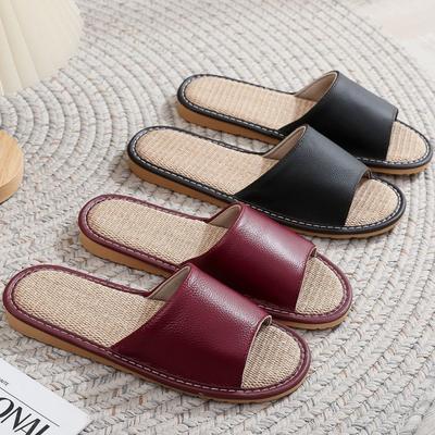 Модные льняные тапочки для пар, женские, мужские, домашние, плоские сандалии-слайды, на четыре сезона, нескользящие, мягкие, дышащие, уютные, легкие