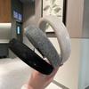 Women Headband Sparkling Rhinestones Sponge Thickened Filling Non-Slip Design Hair Hoop Flexible Fit Hair Accessory