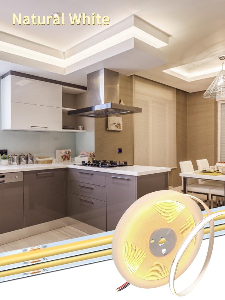 Светодиодная лента COB 12 В 24 В 320 светодиодов/м Высокоплотный линейный свет Гибкая светодиодная лента для украшения комнаты 1 м 2 м 3 м Линейная с регулировкой яркости