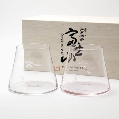 Эдо При наливании пива в бокал Mount Fuji Tajima Glass Mount Fuji Hoei Glass (пара с деревянной коробкой, прозрачный, цвет вишневого цвета) появляется! +
