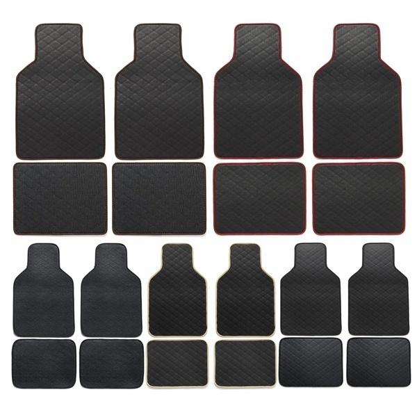 New High Quality 4Pcs Auto Floor Leather Carpet Liner Waterproof/Dustproof /Skidproof Mat Pad Fits Universal Car Floor Mats Front & Rear Carpet Mat