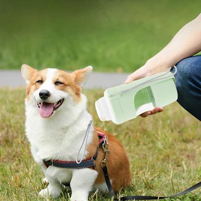 Портативная бутылка для воды для собак Герметичная бутылка для воды для собак с контейнером для корма Поилка-кормушка Прозрачный дорожный диспенсер для воды для собак
