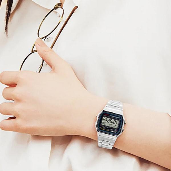 Casio Унисекс A158WA-1JH (Стандартные часы) Часы Square Watch Silver resin Цифровые