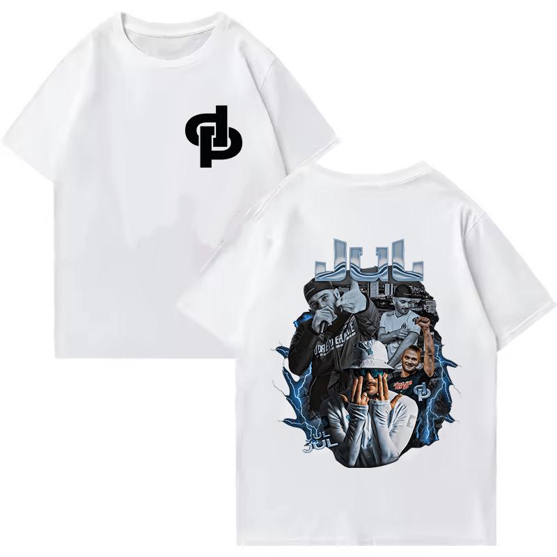 Rapper Jul DOR ET DE PLATINE Tshirt Unisex Women Clothing Fashion Hip Hop YK Shirt Vintage High Quality Cotton Short Sleeve Tops