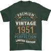 Премиум Винтажная Футболка 75-й День Рождения 1951 Unisex 100% Хлопок