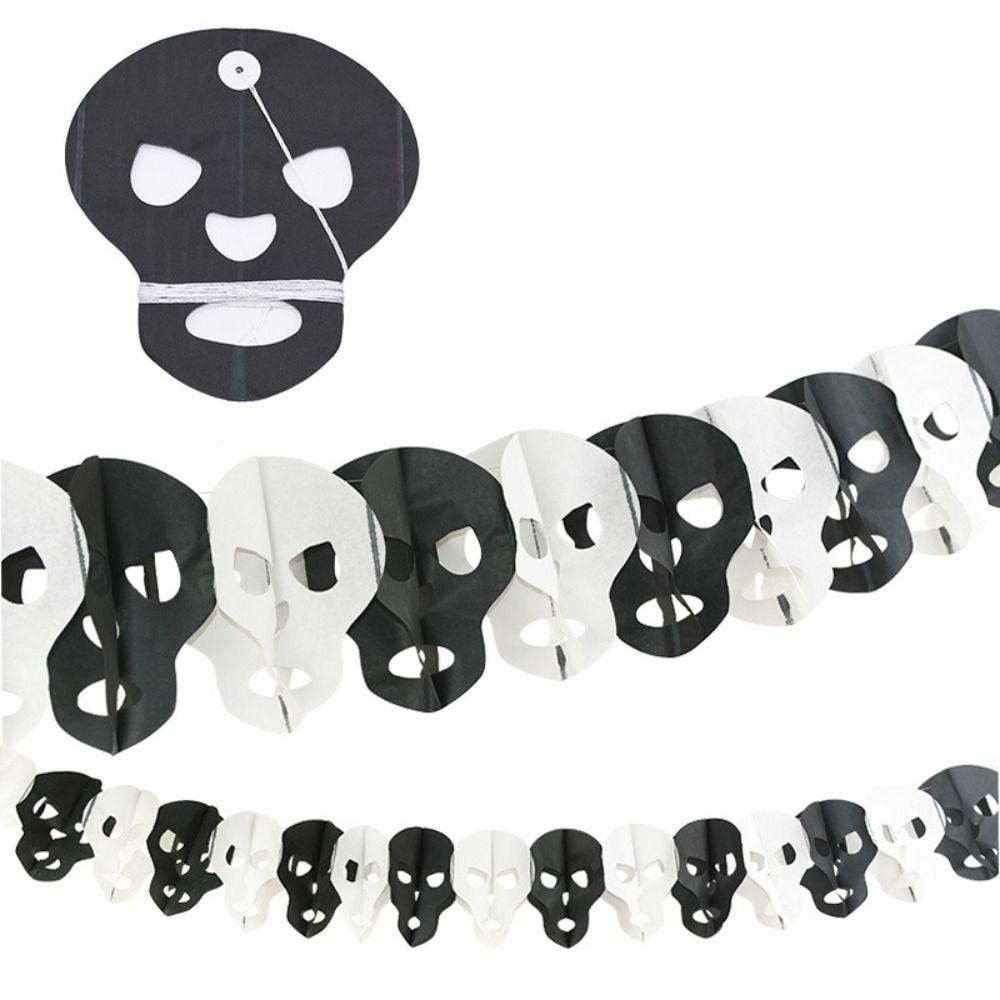 Bat Halloween Paper Latte Art Pumpkin Pumpkin Skull Pendant Ghost Paper Banner Scene Layout