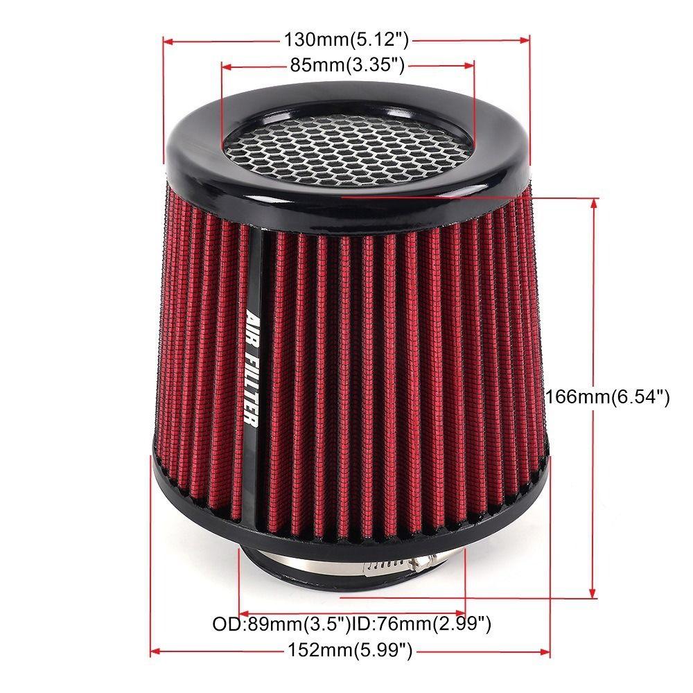 Universal Air Intake Filter Sport Power Mesh Cone Air Filter High Flow Filter Engine Pipe