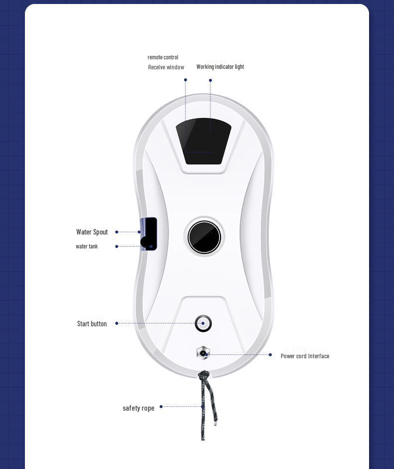Автоматический робот-очиститель окон с функцией распыления воды