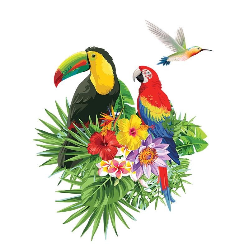 Красивая наклейка с попугаем на автомобиль, самоклеящаяся наклейка, водонепроницаемые декоративные наклейки для автомобиля