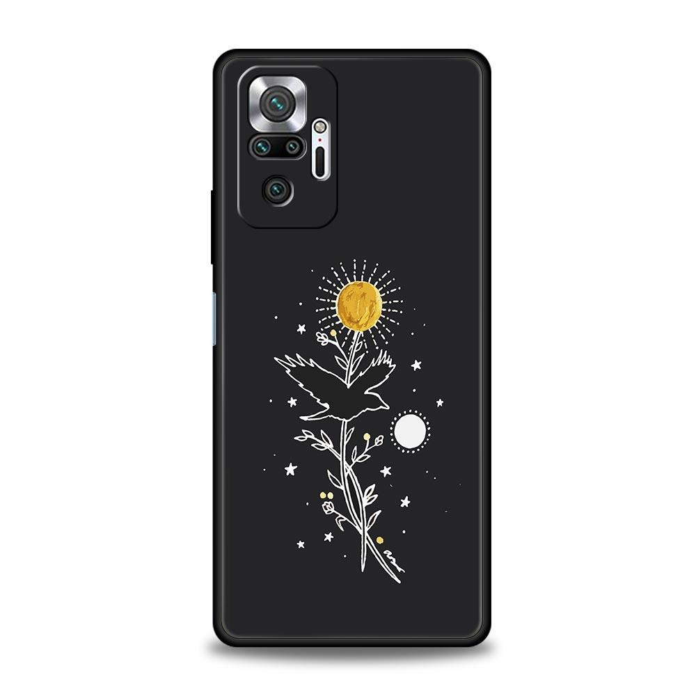 Simplicity Line Art Sun Moon Phone Case For Xiaomi Redmi Note 13 12 5G 9S 9 8 10 11 Pro 4G 9T 13C 12C 10C 9C 9A 7 Pro Soft Cover