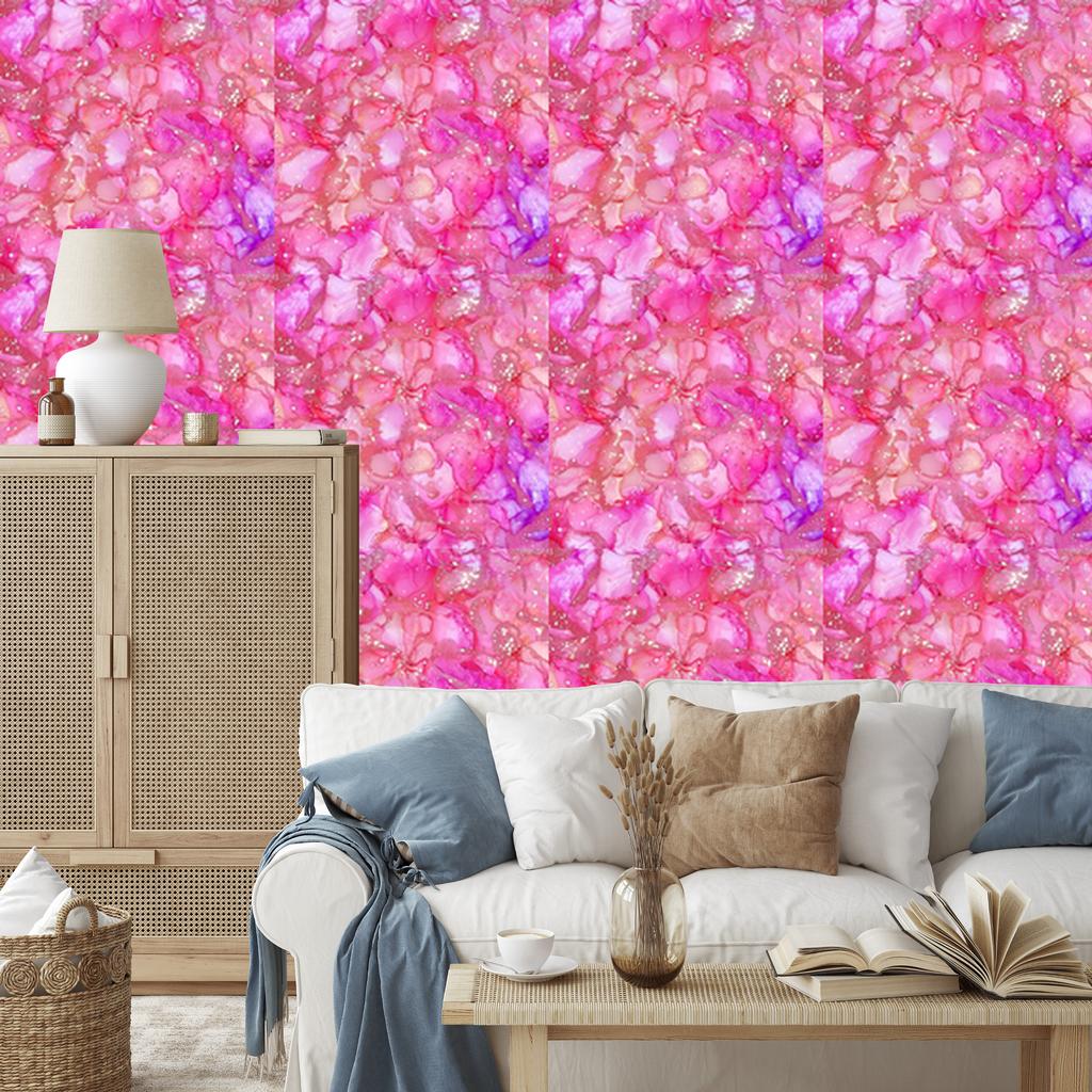 Wallpaper Ink powder pink, purple and lavender 50x1000