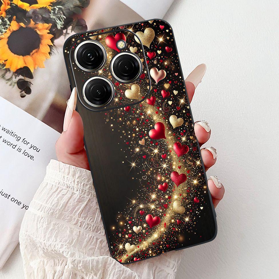 Для Tecno Spark 20 Pro KJ6 Задняя крышка Для Tecno Spark 20 Pro Чехол Черный Силикон Модный Роскошный Милый Мультяшный Ударопрочный Бампер