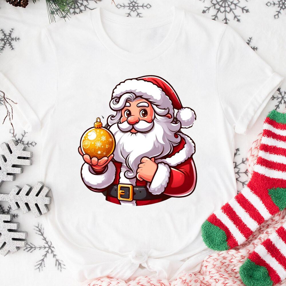 Merry Christmas Santa Claus Shirt Cute Christmas Tshirt Unisexs Xmas Short Sleeve Shirts Holiday Clothes