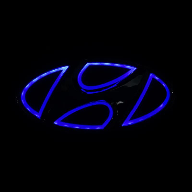 Car 5D LED Front Rear Light Emblem Sticker For Hyundai Genesis N-LINE I10 I20 I30 I40 IX20 IX35 Kona Getz Veloster Tucson Elantr AA1