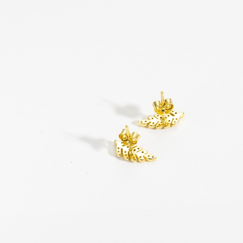 ANDYWEN Серьги-гвоздики из стерлингового серебра 925 пробы с золотыми листьями, зажимы для пирсинга, женские роскошные весенние драгоценности Valentiens