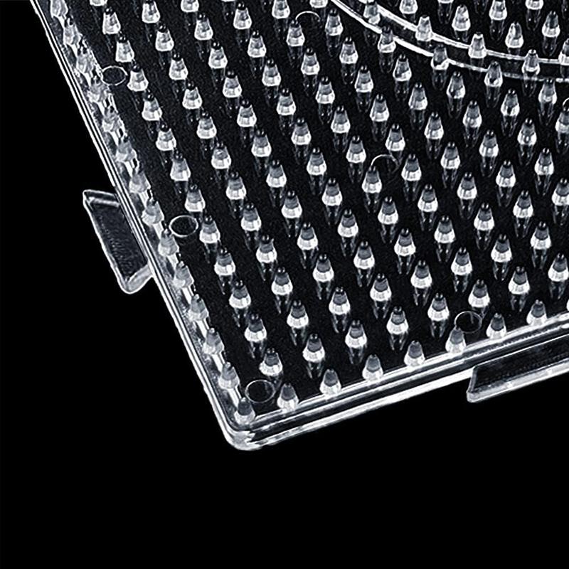 8Pack 5mm Large Clear Plastic Fuse Beads Boards Bead Pegboards with 5 Ironing Paper and 1 White Beads Tweezers for DIY Craft