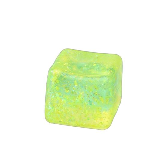 Ice Cube Squeeze Toy with Glitter Slow-Rising Water Cube TPR Fidget Toy for Stress Relief Portable Decompression Gadget for Kids