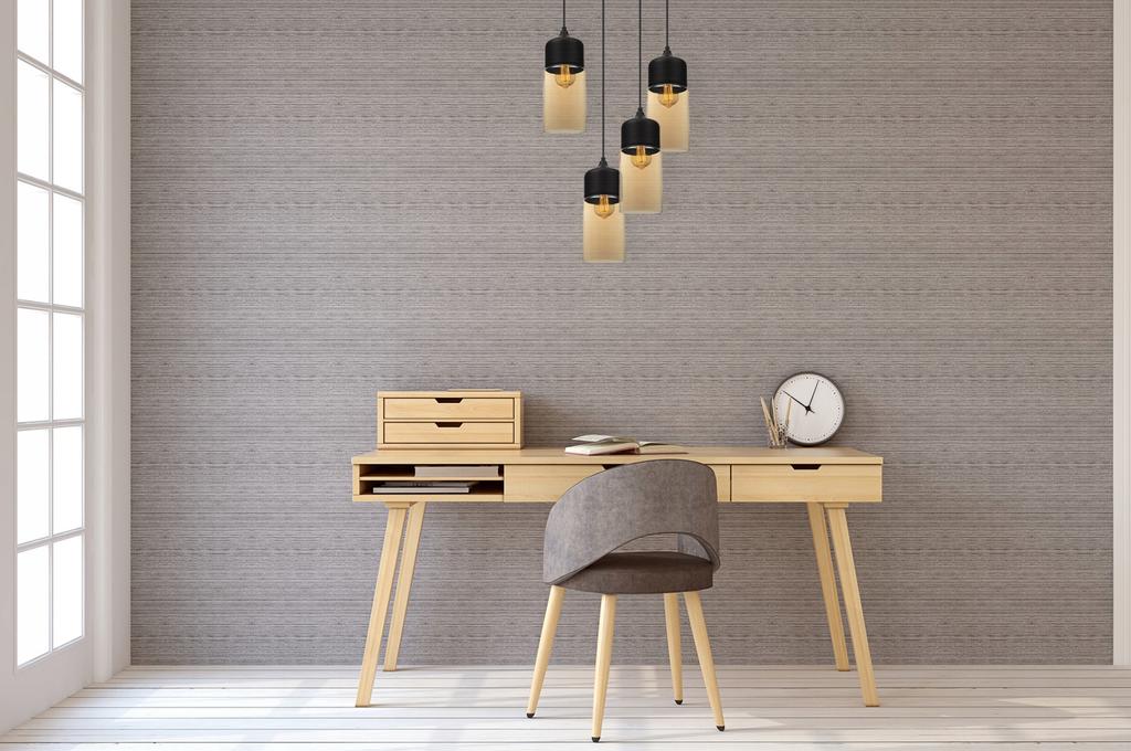 Ceiling hanging lamp, glass lampshade, LED