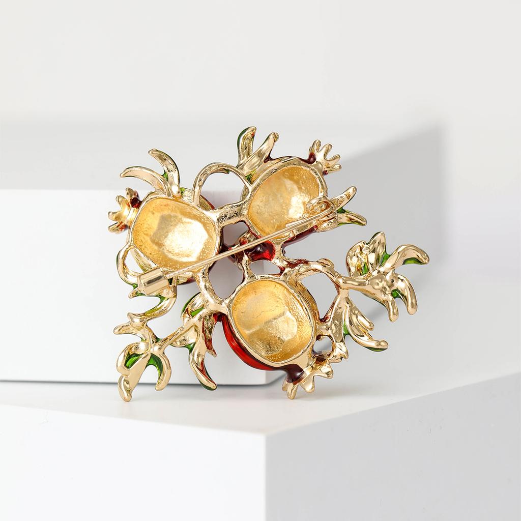 Креативная брошь в виде капли эмали с красным гранатом, заколка для корсажа, пряжка для шелкового шарфа