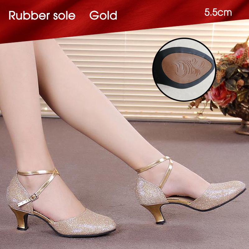 Женская обувь для латинских танцев из искусственной кожи, современная обувь для сальсы с закрытым носком на мягкой подошве, обувь для бальных танцев танго, каблук 5,5 см