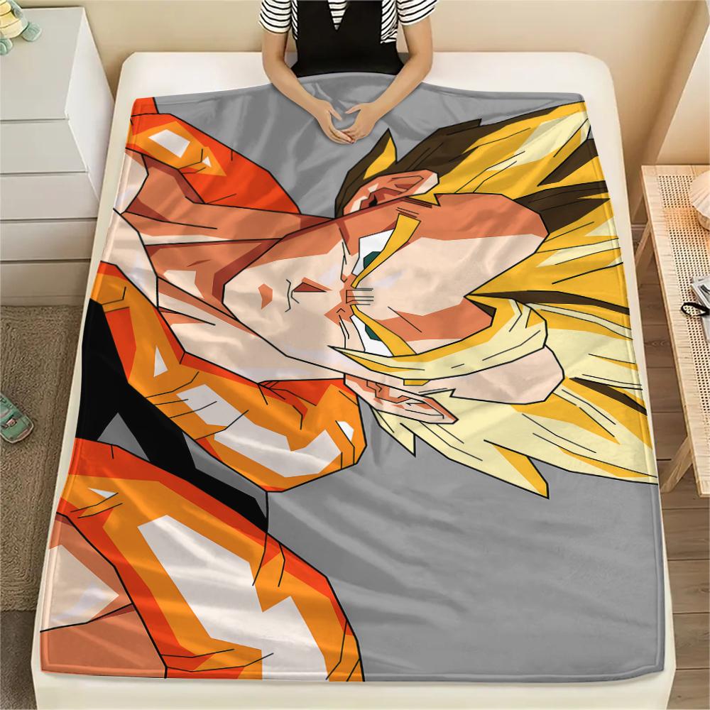 Фланелевое одеяло с принтом персонажей Dragon Ball, Высококачественное, Удобное для всех сезонов, Декор для дома, Тепло и уют, Идеально для рождественских подарков