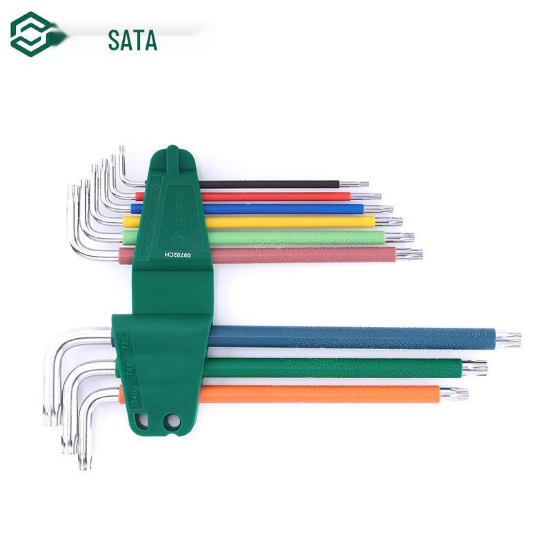 SATA Радужная серия Набор из 9 удлиненных шестигранных ключей Torx