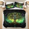 Tree of Life Mystical Green Light Bedding Set All-Season High-Definition Printed Nordic Style Luxury Birthday Gift