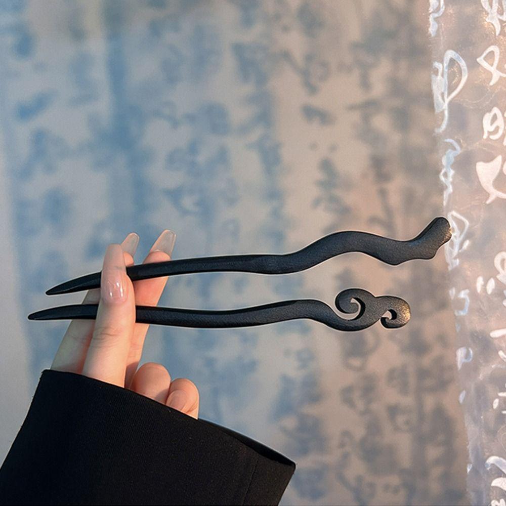 Ladies Women Carved Hanfu Hairpins Hair Accessories Chinese Style Hair Fork Wooden Hair Sticks